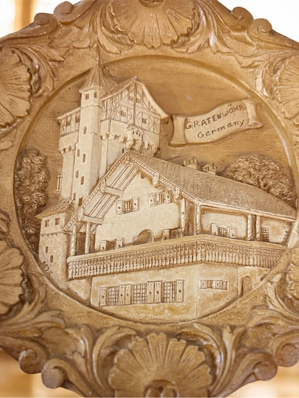 Vintage Grafenwöhr Germany 3D Relief Wall Plaque US Army